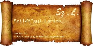 Szilágyi Larion névjegykártya
