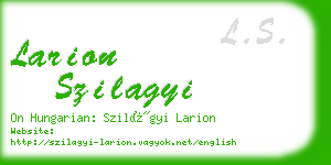 larion szilagyi business card